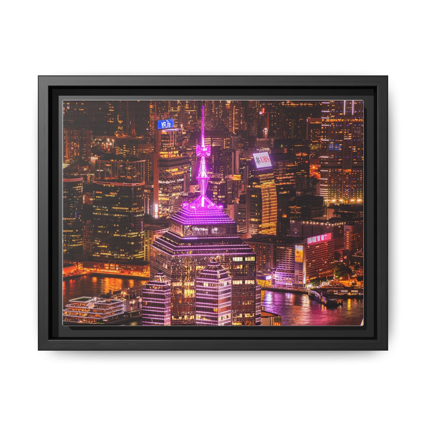 Central Plaza Building in Hong Kong, Victoria Harbor in Background