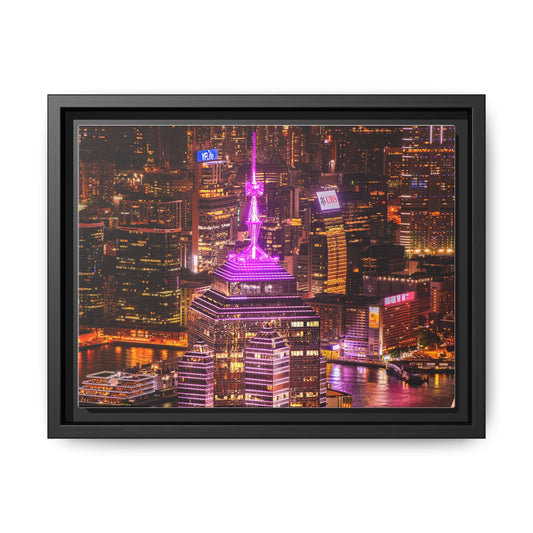 Central Plaza Building in Hong Kong, Victoria Harbor in Background