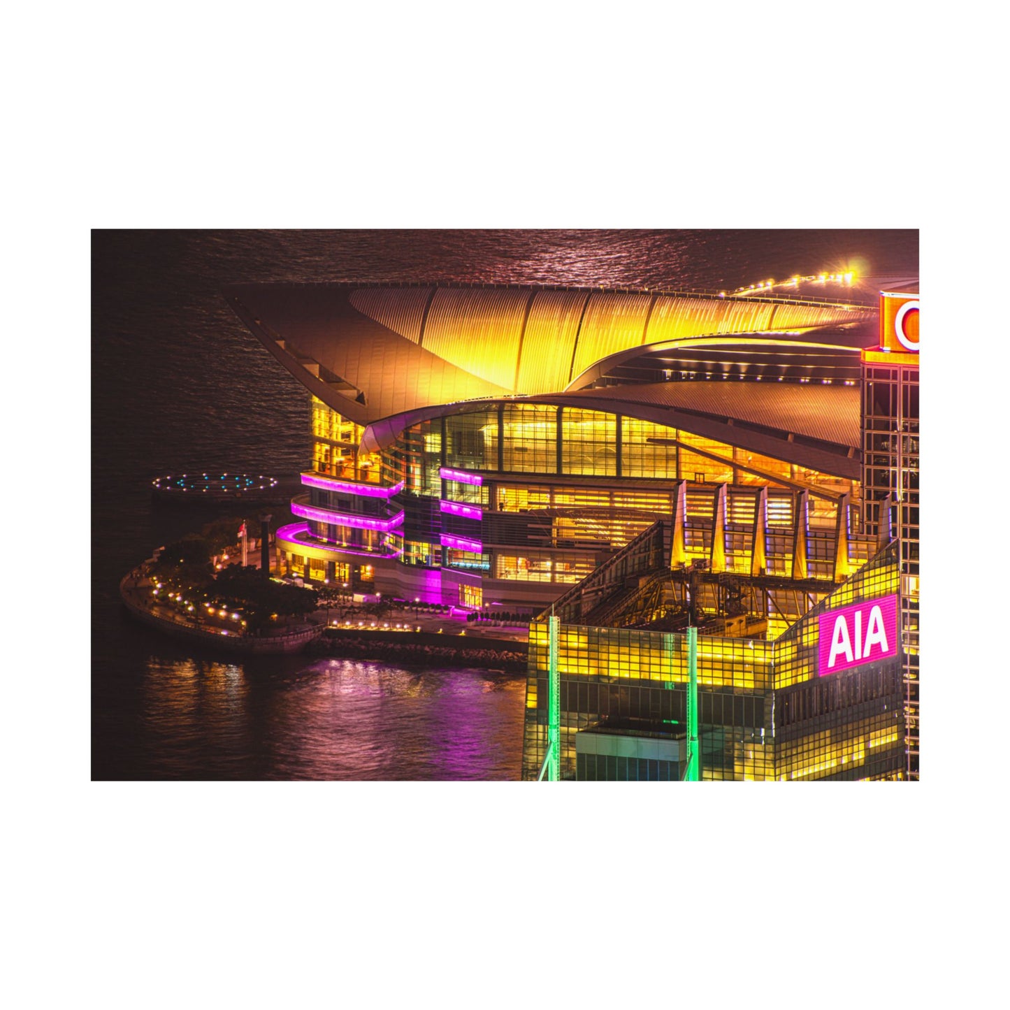 Poster: Hong Kong Convention Center at Night